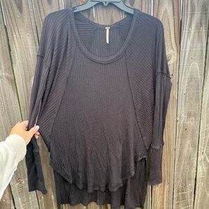 Free people Black Long Sleeve Thermal top